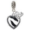 Silver Plated Black & White Zebra Print Heart - Silver Plated Twist Rope Bead Charm Dangle with Mini Year 2025: Year to Remember Jewelry Gift - Celebrations