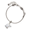 Heart with ''Basketball'' and AB Crystal - Silver Plated Twist Rope Bead Charm Dangle with Mini Year 2025 on a large hole bead bracelet Jewelry Ideas and Examples