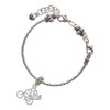 Silver Plated Small Bicycle - Silver Plated Twist Rope Bead Charm Dangle with Mini Year 2025 on a large hole bead bracelet Jewelry Ideas and Examples
