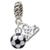 Silver Plated 3-D Soccer ball - Silver Plated Twist Rope Bead Charm Dangle with Mini Year 2025: Year to Remember Jewelry Gift - Celebrations