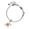Silver Plated Enamel Softball ''Rocks'' - Silver Plated Twist Rope Bead Charm Dangle with Mini Year 2025 on a large hole bead bracelet Jewelry Ideas and Examples