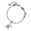Silver Plated Enamel Soccer ball ''Rocks'' - Silver Plated Twist Rope Bead Charm Dangle with Mini Year 2025 on a large hole bead bracelet Jewelry Ideas and Examples