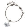 Silver Plated I Base Heart - Silver Plated Twist Rope Bead Charm Dangle with Mini Year 2025 on a large hole bead bracelet Jewelry Ideas and Examples