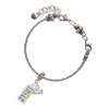 Silver Plated Smile with Smiley Face Rectangle - Silver Plated Twist Rope Bead Charm Dangle with Mini Year 2025 on a large hole bead bracelet Jewelry Ideas and Examples
