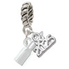 Silver Plated 3-D Lipstick - Silver Plated Twist Rope Bead Charm Dangle with Mini Year 2025: Year to Remember Jewelry Gift - Celebrations