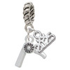 Silver Plated 3-D Hair Dryer - Silver Plated Twist Rope Bead Charm Dangle with Mini Year 2025: Year to Remember Jewelry Gift - Celebrations