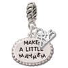 Silver Plated Make a Little Mayhem Oval - Silver Plated Twist Rope Bead Charm Dangle with Mini Year 2025: Year to Remember Jewelry Gift - Celebrations