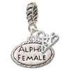 Silver Plated Alpha Female Oval - Silver Plated Twist Rope Bead Charm Dangle with Mini Year 2025: Year to Remember Jewelry Gift - Celebrations