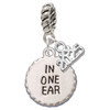 Silver Plated In One Ear ''Out the Other'' - Silver Plated Twist Rope Bead Charm Dangle with Mini Year 2025: Year to Remember Jewelry Gift - Celebrations