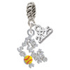 Silver Plated Hit the Sweet Spot with Yellow Softball - Silver Plated Twist Rope Bead Charm Dangle with Mini Year 2025: Year to Remember Jewelry Gift - Celebrations