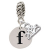 Silver Plated Disc Initial - f - Silver Plated Twist Rope Bead Charm Dangle with Mini Year 2025: Year to Remember Jewelry Gift - Celebrations