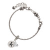 Silver Plated Disc Initial - k - Silver Plated Twist Rope Bead Charm Dangle with Mini Year 2025 on a large hole bead bracelet Jewelry Ideas and Examples