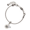 Silver Plated Disc Initial - u - Silver Plated Twist Rope Bead Charm Dangle with Mini Year 2025 on a large hole bead bracelet Jewelry Ideas and Examples