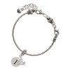 Silver Plated Disc Number - 1 - Silver Plated Twist Rope Bead Charm Dangle with Mini Year 2025 on a large hole bead bracelet Jewelry Ideas and Examples