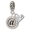 Silver Plated Disc - Symbol - At Sign - @ - Silver Plated Twist Rope Bead Charm Dangle with Mini Year 2025: Year to Remember Jewelry Gift - Celebrations