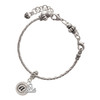 Silver Plated Disc - Symbol - At Sign - @ - Silver Plated Twist Rope Bead Charm Dangle with Mini Year 2025 on a large hole bead bracelet Jewelry Ideas and Examples
