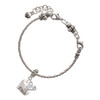 Faith Heart with AB Crystal - Silver Plated Twist Rope Bead Charm Dangle with Mini Year 2025 on a large hole bead bracelet Jewelry Ideas and Examples