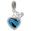Silver Plated Hot Blue Zebra Print Heart - Silver Plated Twist Rope Bead Charm Dangle with Mini Year 2025: Year to Remember Jewelry Gift - Celebrations