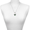 Silver Plated Lime Green Large Cheetah Print Heart - Silver Plated Twist Rope Bead Charm Dangle with Mini Year 2025 as a necklace pendant