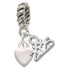 Silver Plated Mini Smooth Heart - Silver Plated Twist Rope Bead Charm Dangle with Mini Year 2025: Year to Remember Jewelry Gift - Celebrations