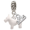 Silver Plated Flat Scottie Dog - Silver Plated Twist Rope Bead Charm Dangle with Mini Year 2025: Year to Remember Jewelry Gift - Celebrations