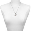 Silver Plated Raphael Angel in Rope Wreath - Silver Plated Twist Rope Bead Charm Dangle with Mini Year 2025 as a necklace pendant