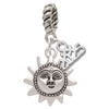 Silver Plated Sun Face with Beaded Edging - Silver Plated Twist Rope Bead Charm Dangle with Mini Year 2025: Year to Remember Jewelry Gift - Celebrations