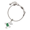 Silver Plated Green Frog with Crystals - Silver Plated Twist Rope Bead Charm Dangle with Mini Year 2025 on a large hole bead bracelet Jewelry Ideas and Examples