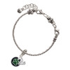 Silver Plated Green Paw on Black Disc - Silver Plated Twist Rope Bead Charm Dangle with Mini Year 2025 on a large hole bead bracelet Jewelry Ideas and Examples