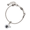 Silver Plated Black Paw on White Disc - Silver Plated Twist Rope Bead Charm Dangle with Mini Year 2025 on a large hole bead bracelet Jewelry Ideas and Examples