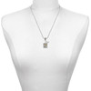 Two-tone Shadow Box ''Peace'' with Peace Sign - Silver Plated Twist Rope Bead Charm Dangle with Mini Year 2025 as a necklace pendant
