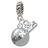Silver Plated Faith Disc with Cutout Flower - Silver Plated Twist Rope Bead Charm Dangle with Mini Year 2025: Year to Remember Jewelry Gift - Celebrations