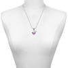 Silver Plated Hot Pink & Purple Butterfly - Silver Plated Twist Rope Bead Charm Dangle with Mini Year 2025 as a necklace pendant