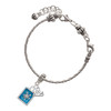 Silver Plated Sea Turtle in Shadow Box - Silver Plated Twist Rope Bead Charm Dangle with Mini Year 2025 on a large hole bead bracelet Jewelry Ideas and Examples
