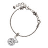 Silver Plated Peace Sign - Round Seal - Silver Plated Twist Rope Bead Charm Dangle with Mini Year 2025 on a large hole bead bracelet Jewelry Ideas and Examples