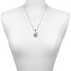 Silver Plated Owl - Round Seal - Silver Plated Twist Rope Bead Charm Dangle with Mini Year 2025 as a necklace pendant