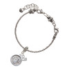 Silver Plated Music Note - Round Seal - Silver Plated Twist Rope Bead Charm Dangle with Mini Year 2025 on a large hole bead bracelet Jewelry Ideas and Examples