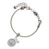 Silver Plated Shamrock - Round Seal - Silver Plated Twist Rope Bead Charm Dangle with Mini Year 2025 on a large hole bead bracelet Jewelry Ideas and Examples