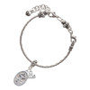 Silver Plated Key - Oval Seal - Silver Plated Twist Rope Bead Charm Dangle with Mini Year 2025 on a large hole bead bracelet Jewelry Ideas and Examples