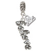 Silver Plated Crystal Script ''Believe'' - Silver Plated Twist Rope Bead Charm Dangle with Mini Year 2025: Year to Remember Jewelry Gift - Celebrations