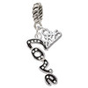 Silver Plated Crystal Script ''Love'' - Silver Plated Twist Rope Bead Charm Dangle with Mini Year 2025: Year to Remember Jewelry Gift - Celebrations