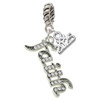 Silver Plated Crystal Script ''Faith'' - Silver Plated Twist Rope Bead Charm Dangle with Mini Year 2025: Year to Remember Jewelry Gift - Celebrations