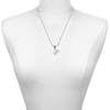 Silver Plated Small 3-D White Present Box with Bow - Silver Plated Twist Rope Bead Charm Dangle with Mini Year 2025 as a necklace pendant