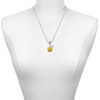 Silver Plated Optic Yellow Softball with Red Crystal Stitching - Silver Plated Twist Rope Bead Charm Dangle with Mini Year 2025 as a necklace pendant