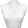 Silver Plated Open Peace Heart Key - Silver Plated Twist Rope Bead Charm Dangle with Mini Year 2025 as a necklace pendant