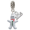 Silver Plated Gingerbread Man with Red Scarf - Silver Plated Twist Rope Bead Charm Dangle with Mini Year 2025: Year to Remember Jewelry Gift - Celebrations