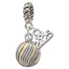 Two-tone Striped Ornament - Silver Plated Twist Rope Bead Charm Dangle with Mini Year 2025: Year to Remember Jewelry Gift - Celebrations