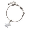 White Snowflake with Clear Crystal - Silver Plated Twist Rope Bead Charm Dangle with Mini Year 2025 on a large hole bead bracelet Jewelry Ideas and Examples