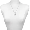 White Snowflake with Clear Crystal - Silver Plated Twist Rope Bead Charm Dangle with Mini Year 2025 as a necklace pendant
