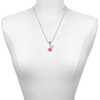 Hot Pink Snowflake with Hot Pink Crystal - Silver Plated Twist Rope Bead Charm Dangle with Mini Year 2025 as a necklace pendant